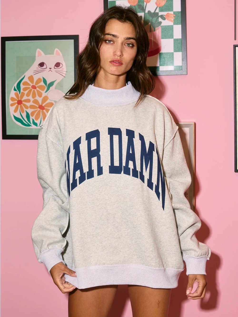 Auburn war damn/tigers reversible mock neck sweatshirt